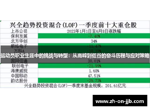 运动员职业生涯中的挑战与转型:从高峰到低谷的奋斗历程与应对策略 运动员职业生涯中的挑战与转型:从高峰到低谷的奋斗历程与应对策略