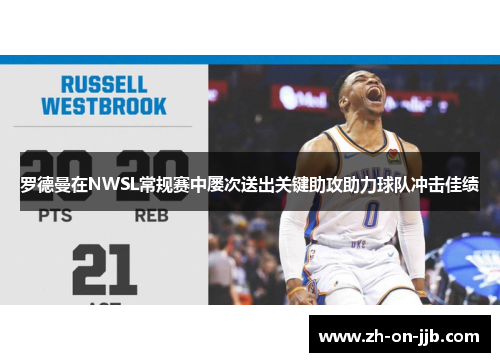 罗德曼在NWSL常规赛中屡次送出关键助攻助力球队冲击佳绩